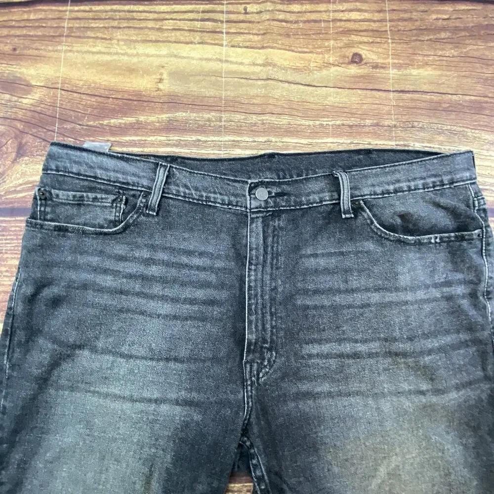 Levi's 511 Jean Shorts Mens 42 Standard Tapered Cut-Off Denim Black Light Wash